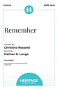 Remember SATB choral sheet music cover